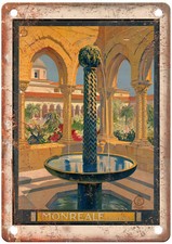 Vintage Monreale Palermo Travel Poster Retro Look Sign T805 picture