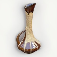 Royal Haeger MCM Brown Drip Glaze Pitcher Vase 12