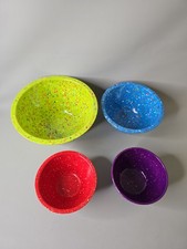 Zak Designs 4Pc Confetti Melmac Plastic Nested Mixing Bowls Lime Green Blue Red picture