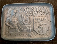 Antique R. W. Coan Aluminum Casting Advertising Change Tray Trinket Dish 6