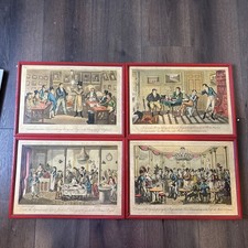 Set Of 4 George Gruickshank Etching Prints Framed Published 1822 Paris picture