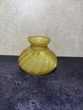 Vtg Caramel Amber Glass Swirl Student Lamp Light Shade 7