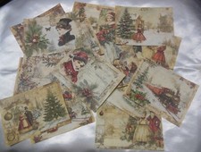 Set of 16 LARGE Victorian/Shabby Chic/Vintage Christmas images-junk journal-etc. picture