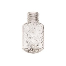 Vintage Czech miniature molded floral clear glass perfume scent bottle 29mm picture