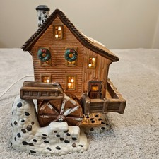 Vintage O’Well Light-Up Christmas Watermill House Village Cabin picture