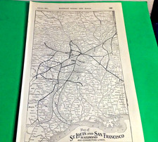 Rare 1903 Map St. Louis and San Francisco Railroad Routes and Connecting Lines picture