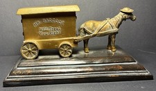 H S Badcock Bronze 100 Year Commemorative  Horse & Wagon 1904-2004 picture