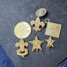 vintage lot of boy scouts coin and pins pat date 1911. great lot picture