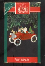 Hallmark 1991 Keepsake Ornament Santa's Antique Car Here Comes Santa #13 FREE SH picture