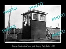Oshawa Ontario The Railroad Depot Signal Tower 1900 Large Historic Old Photo picture