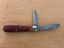 Vintage CASE XX 1940-1964 Red Bone 2 Blade Pocket Knife 6202 1/2 picture