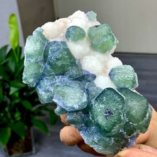 463G  Natural transparent green cubic fluorite mineral crystal sample/China picture