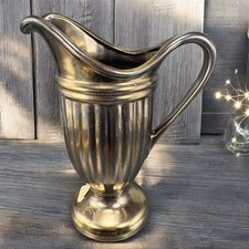 Haeger Art Pottery Bronzed Metallic Glaze Urn Pitcher Footed Vase Vintage Decor picture