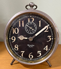 Antique Westclox Big Ben Peg-Leg Alarm Clock Style 1a Black Luminous Dial, 1920s picture