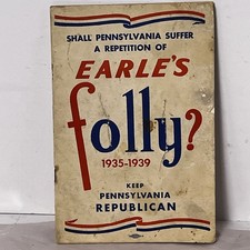 Vintage Pennsylvanian Political Pamphlet - 1930’s Republican Paper Collectible picture