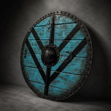 Lagertha Viking Shield  Handmade Wooden Norse Round Warrior Shield LARP Cosplay picture