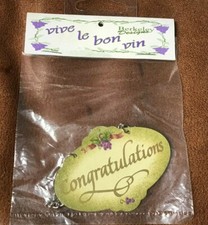 NEW Berkeley Designs Wine Bottle Metal Tag With Chain 
