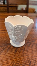 Napco Shell Pink Milk Glass Jeanette Pedestal Planter Grapes #2250 Cleveland OH picture