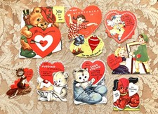 Darling Lot of 8 Vintage 50s Die-Cut Valentine Cards picture