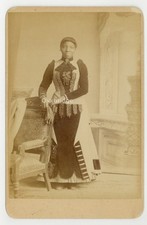 African American Fashion Photo 1870 Elegant Black Lady Beaded Hoop Stylish Dress picture