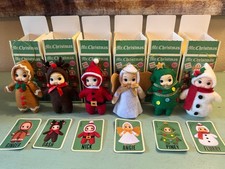 SET 6 Mr Christmas Mystery Mini Elf Ornament Ginger Dash Angie Piney Flurry Nick picture