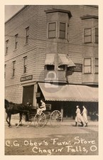 Chagrin Falls Ohio Ober's Furniture Store 1910 RPPC Photo Postcard COPY picture