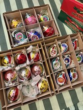 Shiny Brite Vintage Reproduction Glass Ornament Boxed Lot  picture