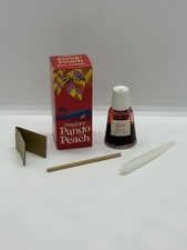 Vintage Revlon Frosted Pango Peach Nail Polish 1/2 Oz Bottle Box Inserts 1950s picture