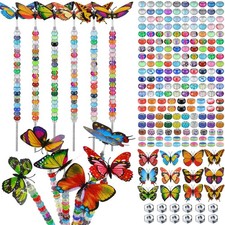 Tigeen 236 Pcs Garden Stake DIY Fairy Wand Plant Stake with 12 Colorful Cryst... picture
