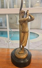 Vintage Bombay Co Solid Brass Golfer Table Lamp 24.5