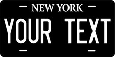 New York White On Black NY font- Personalized Novelty Plate Auto Bike Motorcycle picture