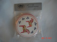 Vtg. SCANDIA 12 SWEDISH DALA HORSE PAPER COASTERS Sealed Package picture