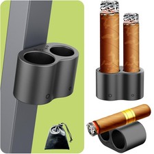 Magnetic Silicone Cigar Holder for Golf Cart Dual Slot Black Universal Holder picture