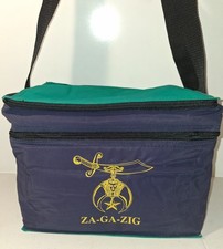 Vintage Za-Ga-Zig Shriners Insulated Cooler Bag Navy Blue Teal Masonic Iowa VTG picture