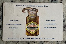 Antique 1915 Portland ME Lord Brothers Seafood Fish Glue Salesman’s Card Mailer picture