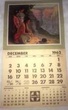RARE 1962-63  Santa Fe Railroad Calendar BROWN & BIGELOW GRAND CANYON SOUTH RIM picture