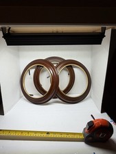 Van Hygan Smythe Vintage Mahogany Round Picture Plate Frames Set of 3 11” picture