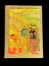 Vintage Brass Matchbox Holder After Claude Monet Impressionist Art 2.1x1.6” picture