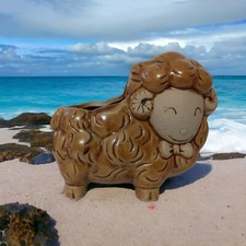 Mini Sheep Ceramic Planter Vase Rustic Ram Succulent Air Plant Farmhouse Cottage picture