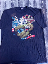 Vintage Harley-Davidson 1990 3D Emblem T-Shirt XL, Made In USA, Snake Graphic picture