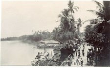 Original photo boats , waterside scene near Colombo Ceylon 1905 Sri Lanka picture