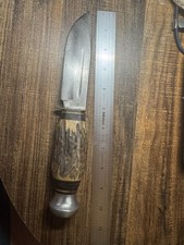 Vintage Stoeger Zephyr / Solingen Germany Stag Fixed Blade Knife /w Sheath picture