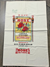 Vintage ROSE D & L Flour Mills 100 lb. Flour Sack Vibrant Colors picture