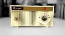1957 Royal Mid Century AM Tube Radio Egg Nog Yellow Excellent picture