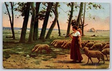 In The Country By Lerolle French Artist Vintage Postcard picture