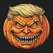 TWO Trump Halloween Stickers 4x4
