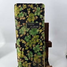 VINTAGE 60’s/70’s GREEN FLORAL PHOTO ALBUM EXPANDABLE PAGES MID CENTURY Retro picture