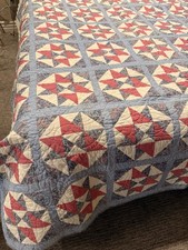 Vintage Quilt Stars Dark Pink Blue Paisley 70X80 Cottagecore Grannycore picture