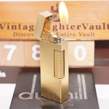 Dunhill Rollagas Lighter Gold Barley Pattern_Ultrasonically Cleaned_Working picture