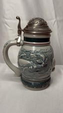 Vintage 1992 Avon Endangered Species Sperm Whale Stein Ceramarte Brazil Pewter picture
